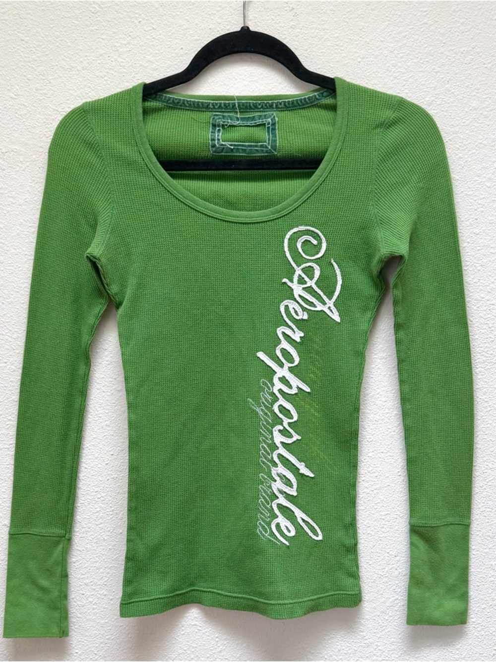 Y2K Aeropostale Green Long Sleeve Top 💚 Bella Swan Basic Thermal Sz S
